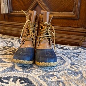 L.L. Bean - Tan and Navy Bean Boots